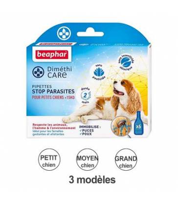 Pipettes Diméthicare Stop parasites pour chien