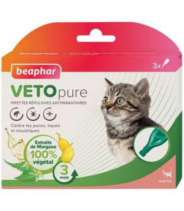 Pipettes insectifuges VETOpure Beaphar : Chaton