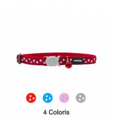 Collier Red Dingo Chats Fantaisie Rouge étoiles blanches