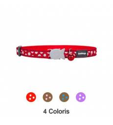 Collier Red Dingo Chats Fantaisie rouge à pois blancs