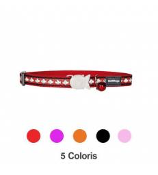 Collier Red Dingo Chats Reflective rouge