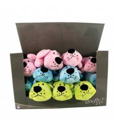 Boite de 15 mini-peluches chiens colorés panachés