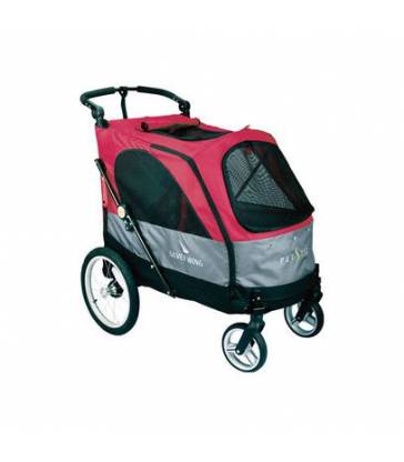 Poussette Safari rouge pour chiens moins de 55 kg