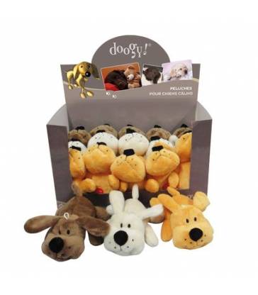 Boite de 15 mini-peluches chiens panachés