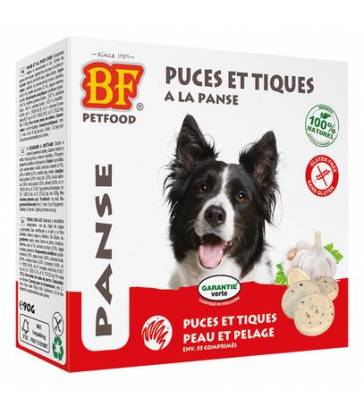 Friandises "puces et tiques" à la panse Biofood