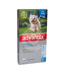 Advantix Petit Chien 4-10 kg . 6 pipettes de 1 ml