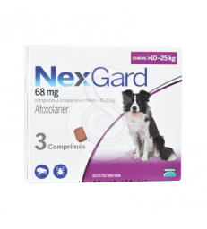 Nexgard Chien L 10-25 kg . Boîte de 3 comprimés