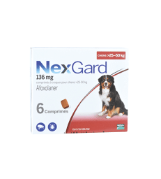 Nexgard Chien XL 25-50 kg . Boîte de 6 comprimés