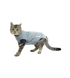 Gilet Body Suit EasyGo Buster pour chat .S - 43,5 cm - Grand chat adulte - Gris/Noir