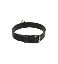 Collier cuir doublé .2,5 cm - Longueur : 55 cm - Noir