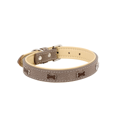 Collier Timber .1,5 cm - Longueur : 38 cm - Taupe