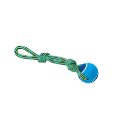 Jouet chien Buster : Tuggaball .Taille M - Lg : 30 cm - Bleu/Vert