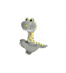 Jouet chien BeOneBreed : Rex le dino.L 25 x P 12 cm - Gris/Jaune