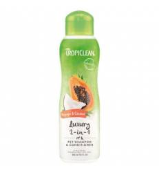 Shampooing 2 en 1 Tropiclean Papaye et Noix de Coco